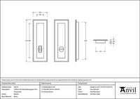 175mm Art Deco Rectangular Pull - Privacy Set