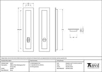 250mm Plain Rectangular Pull - Privacy Set