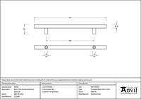 0.6m T Bar Handle Secret Fix 32mm dia