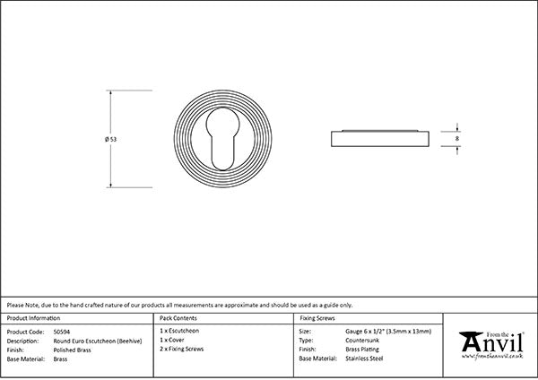 Round Euro Escutcheon Beehive