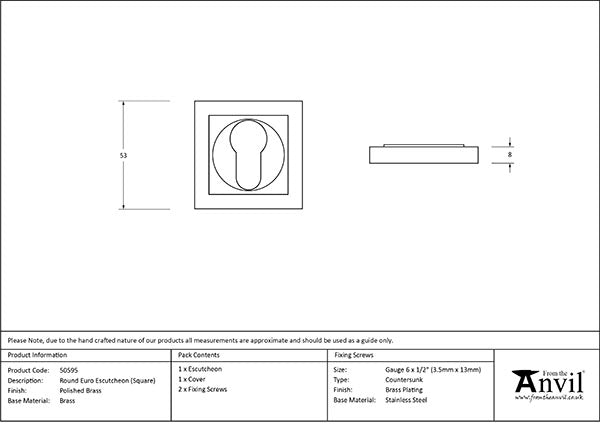 Round Euro Escutcheon Square