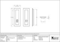 175mm Plain Rectangular Pull - Privacy Set