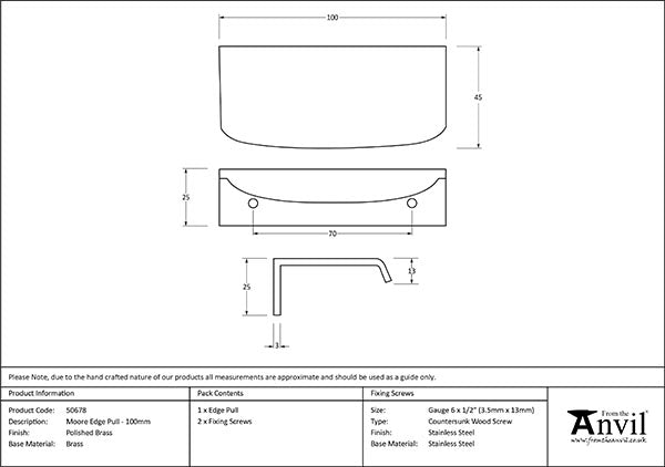 100mm Moore Edge Pull