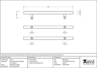 0.6m Offset T Bar Handle B2B 32mm dia