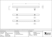 0.6m Offset T Bar Handle B2B 32mm dia