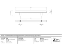 0.6m T Bar Handle Secret Fix 32mm dia