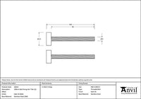 (304) 100mm Bolt Fixings for T Bar (2) - Offset