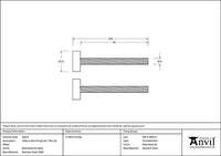 (304) 100mm Bolt Fixings for T Bar (2) - Offset