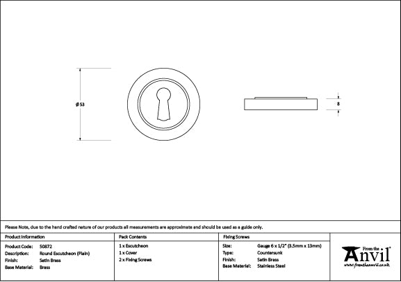 Round Escutcheon Plain