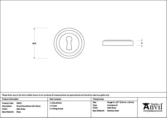 Round Escutcheon Art Deco