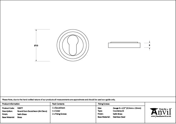 Round Euro Escutcheon Art Deco