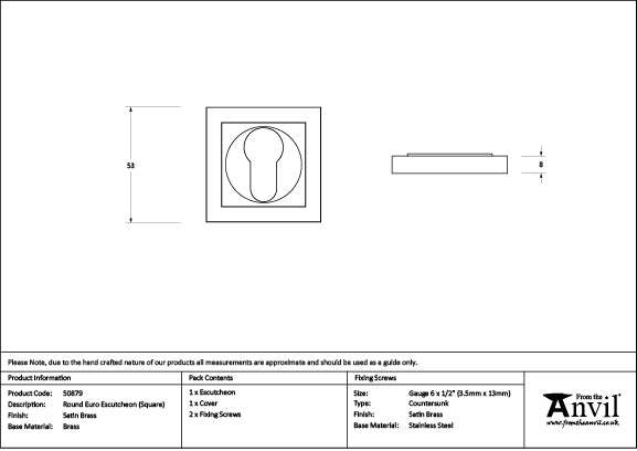 Round Euro Escutcheon Square