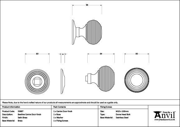 Beehive Centre Door Knob