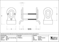 50mm Euro Door Pull (Back to Back Fixings)