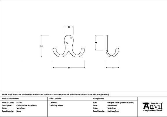 Celtic Double Robe Hook