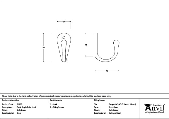 Celtic Single Robe Hook