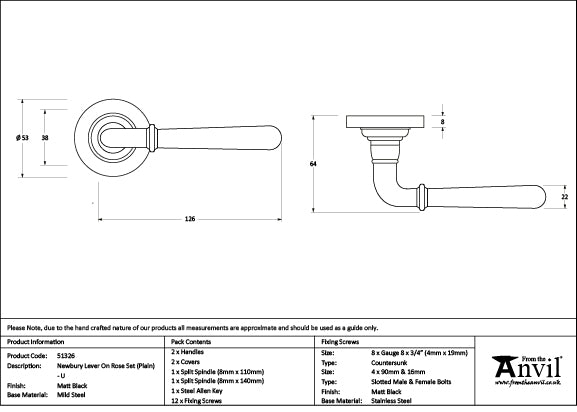 Newbury Lever on Rose Set Plain Rose (Unsprung)