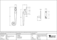 Left-Handed Locking Night-Vent Monkeytail Fastener