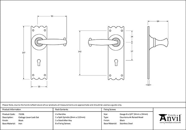 Cottage Lever Lock Set