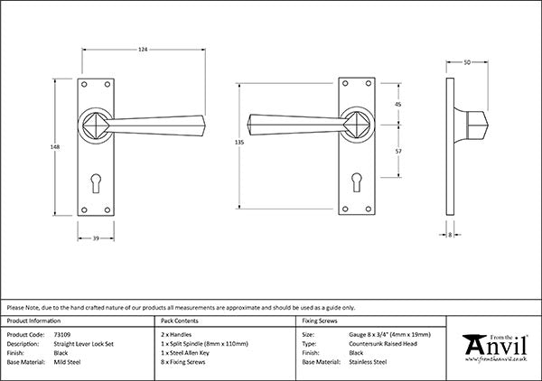 Straight Lever Lock Set