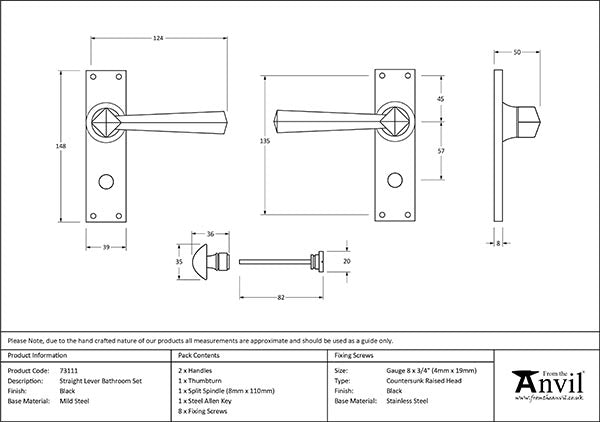 Straight Lever Bathroom Set