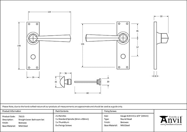 Straight Lever Bathroom Set