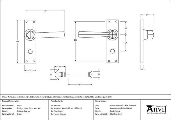 Straight Lever Bathroom Set