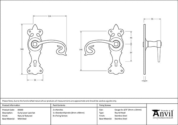 Curly Lever Lock Set