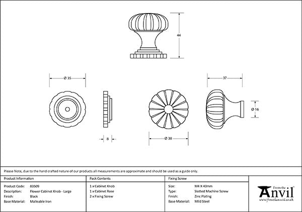 Large Flower Cabinet Knob