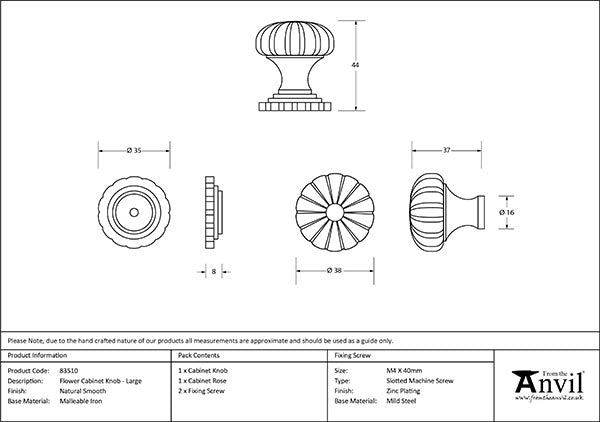 Large Flower Cabinet Knob