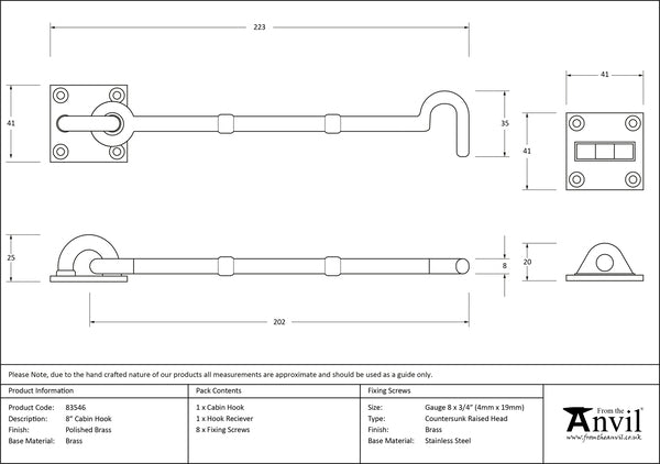 8" Cabin Hook