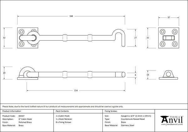 6" Cabin Hook