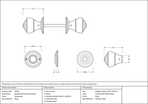 Ringed Mortice/Rim Knob Set