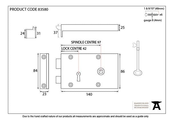 Right-Handed Rim Lock - Small