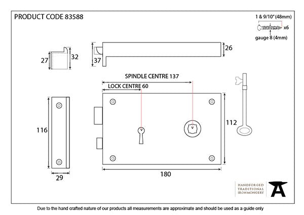 Right-Handed Rim Lock - Large