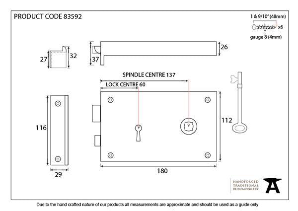 Right-Handed Rim Lock - Large