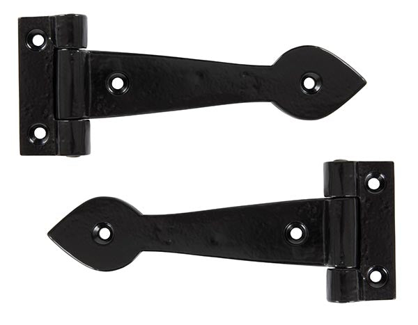 6" Smooth Black Cast T Hinge (pair)