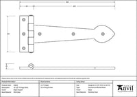 10 ½" Black Cast T Hinge (pair)