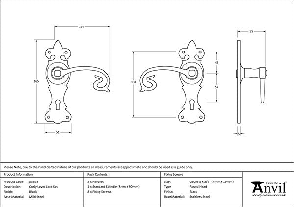 Curly Lever Lock Set