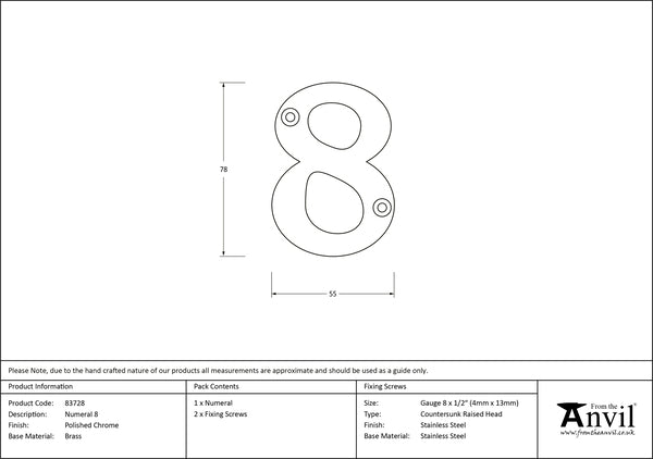 Polished Chrome Numeral