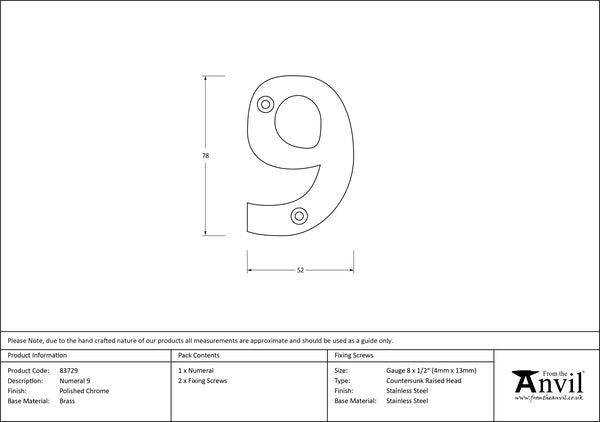 Polished Chrome Numeral