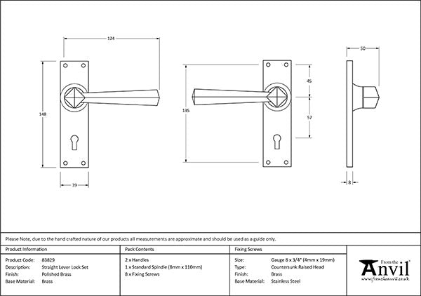 Straight Lever Lock Set