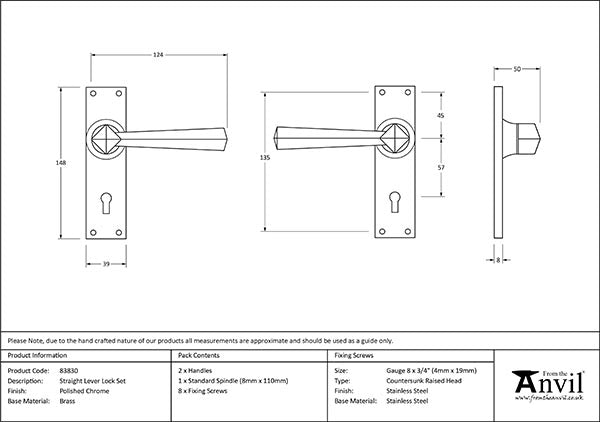 Straight Lever Lock Set