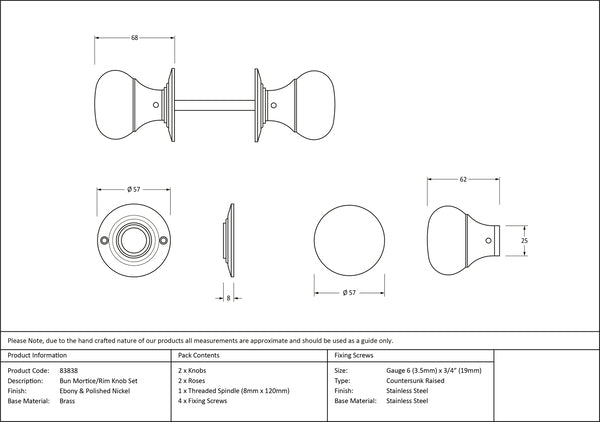 Bun Mortice/Rim Knob Set