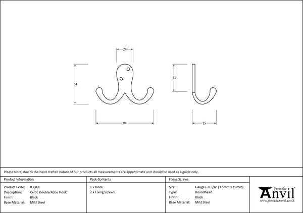 Celtic Double Robe Hook