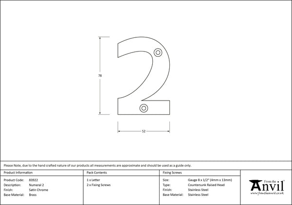 Satin Chrome Numeral