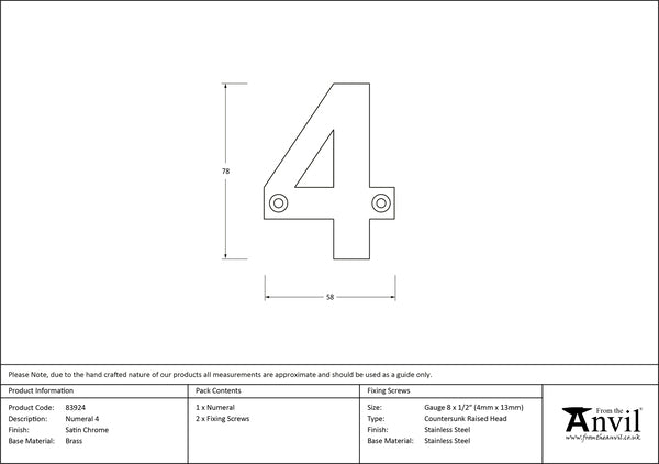 Satin Chrome Numeral