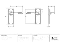 Reeded Lever Latch Set