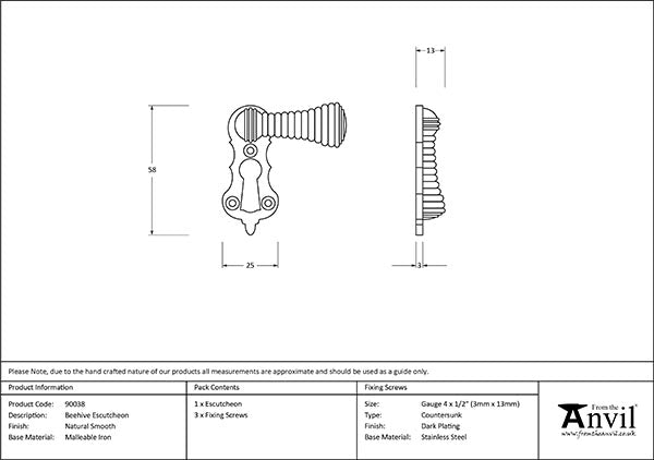 Beehive Escutcheon