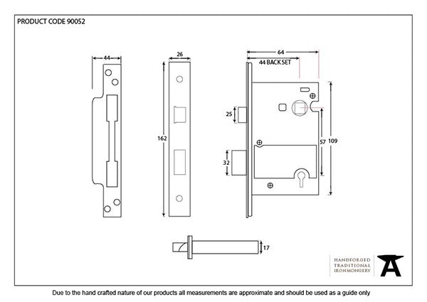 2 ½" 5 Lever Heavy Duty BS Sash Lock